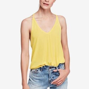 Free People Slinky Slink Racerback Tank Yellow L